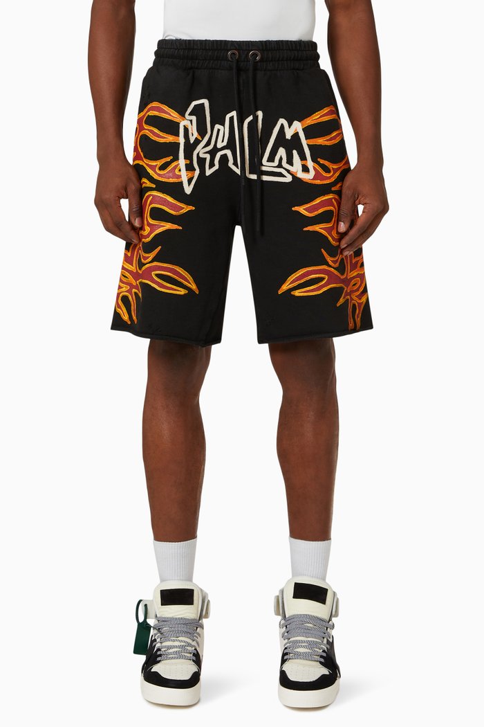 

Graffiti Flames Sweatshorts in Cotton Fleece, Grey
