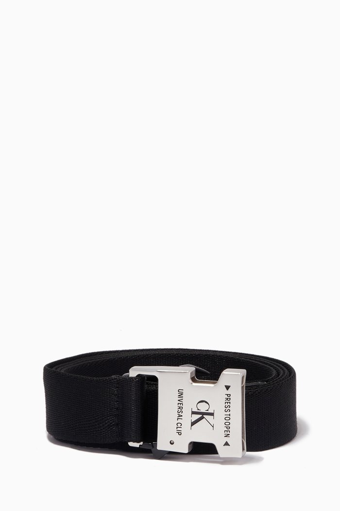 

CK Fast Clip Belt in Technical Fabric, Black