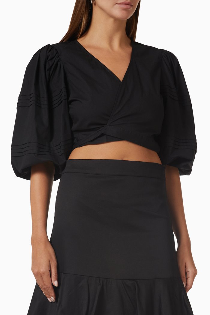 

Aura Crop Top in Cotton, Black