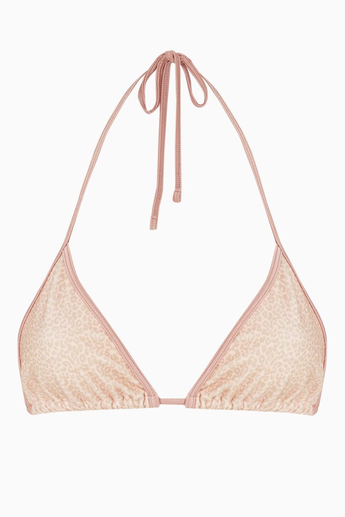 Tia String Bikini Top in Stretch Terry, Neutral