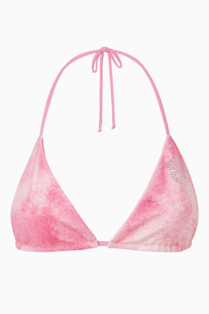 

Tia String Bikini Top in Stretch Terry, Pink