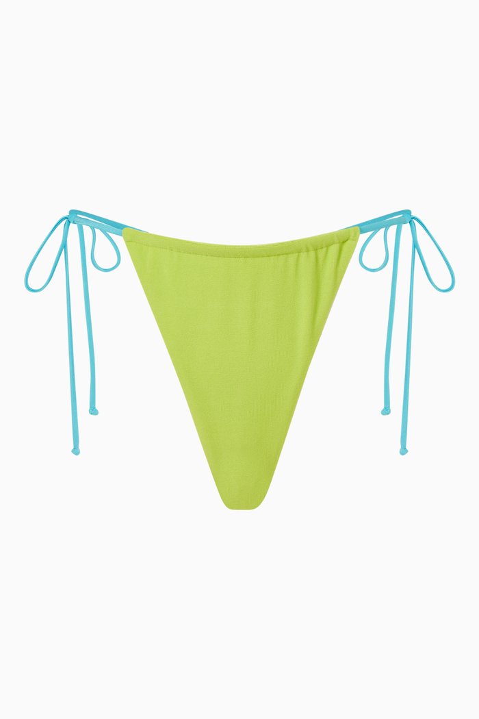 

Tia String Bikini Bottoms in Stretch Terry, Green