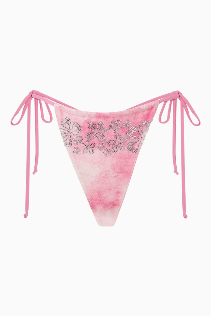 

Tia String Bikini Bottoms in Stretch Terry, Pink