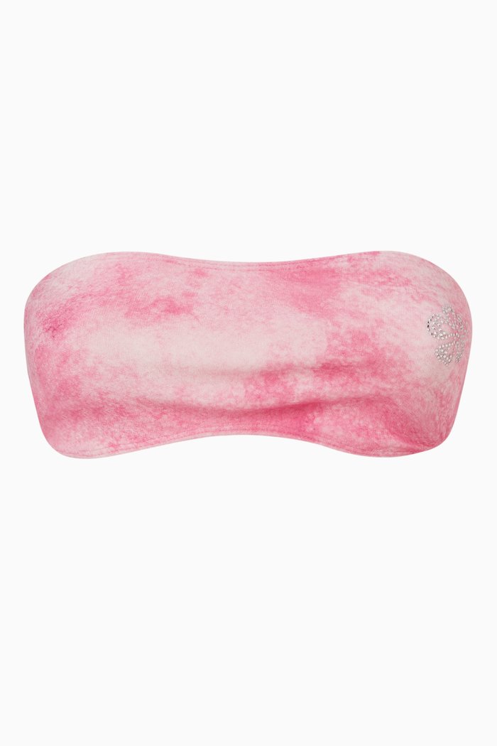 

Jean Bandeau Bikini Top in Stretch Terry, Pink