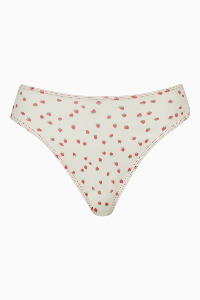 

Anne High Waist Bikini Bottoms in Stretch Terry, White