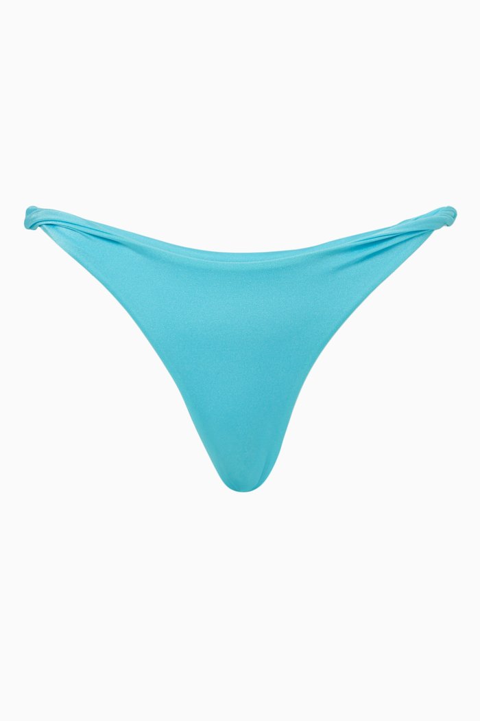 

Katarina Cheeky Bikini Bottoms in Shine Stretch Nylon, Blue