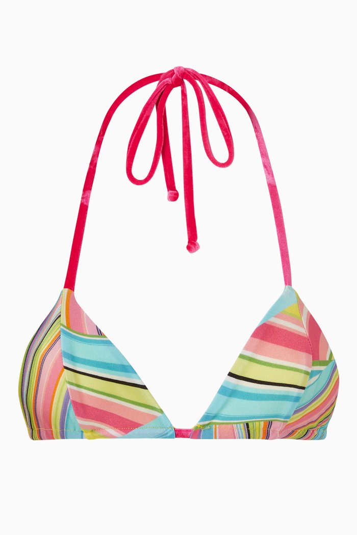 

Phillipa Triangle Bikini Top in Shine Stretch Terry, Multicolour