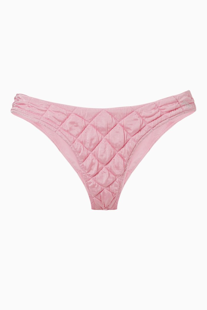 

Katarina Cheeky Bikini Bottoms in Puffed Nylon Blend, Pink
