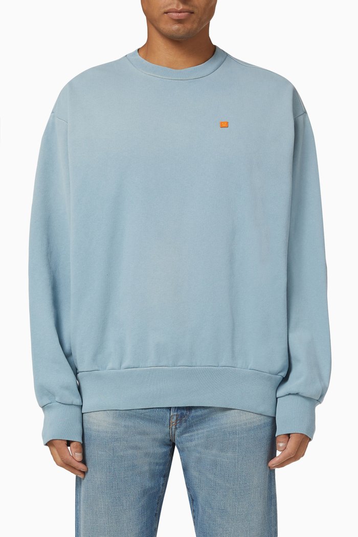 Oversized Sweatshirt in Organic Cotton, Blue