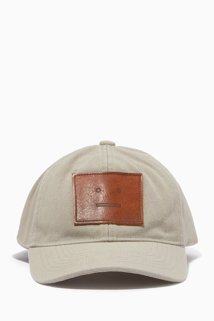 

Leather-patch Baseball Cap in Organic Cotton, Neutral