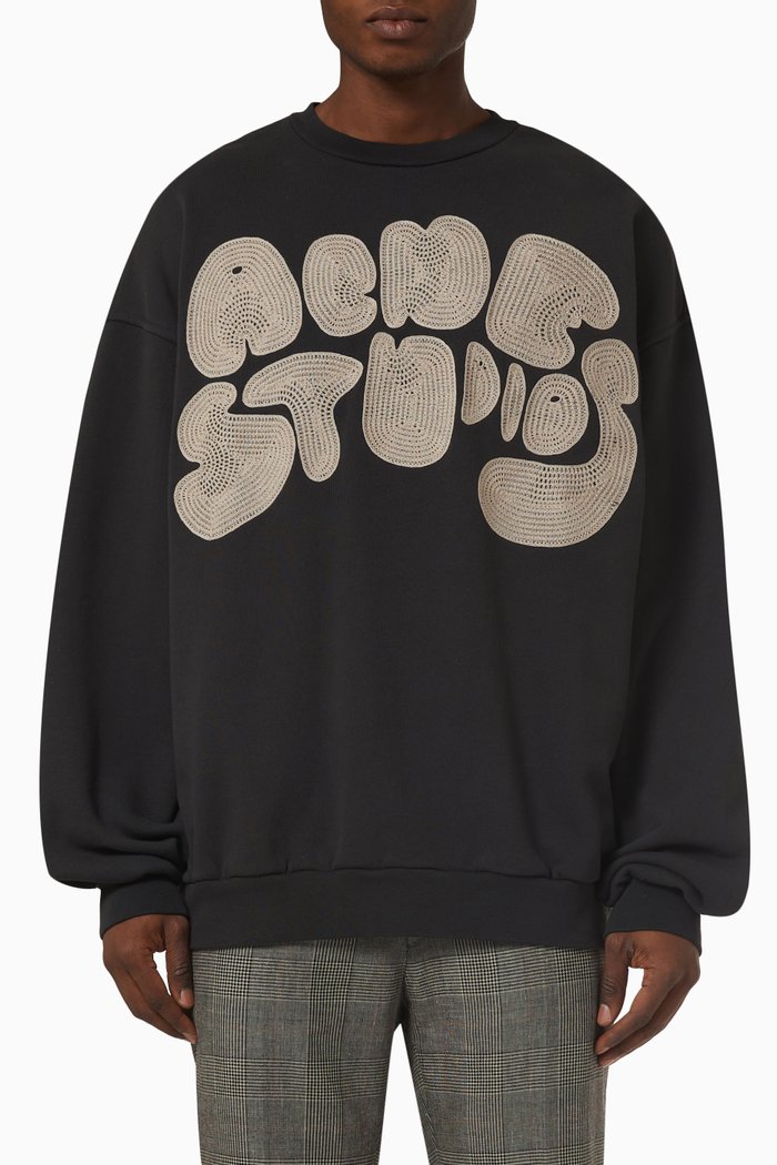 

Fyre Bubble Logo Sweatshirt in Organic Cotton Fleece, Grey