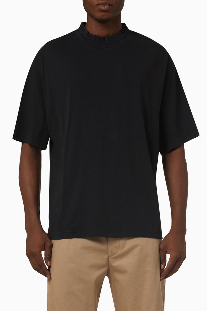 

Elco Chain Logo Tape T-shirt in Organic Cotton, Black