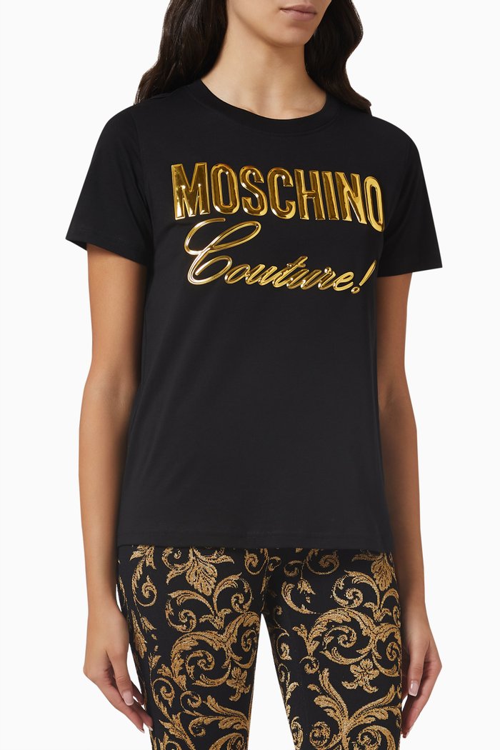 

3D Logo Slim T-shirt in Organic Cotton, Black