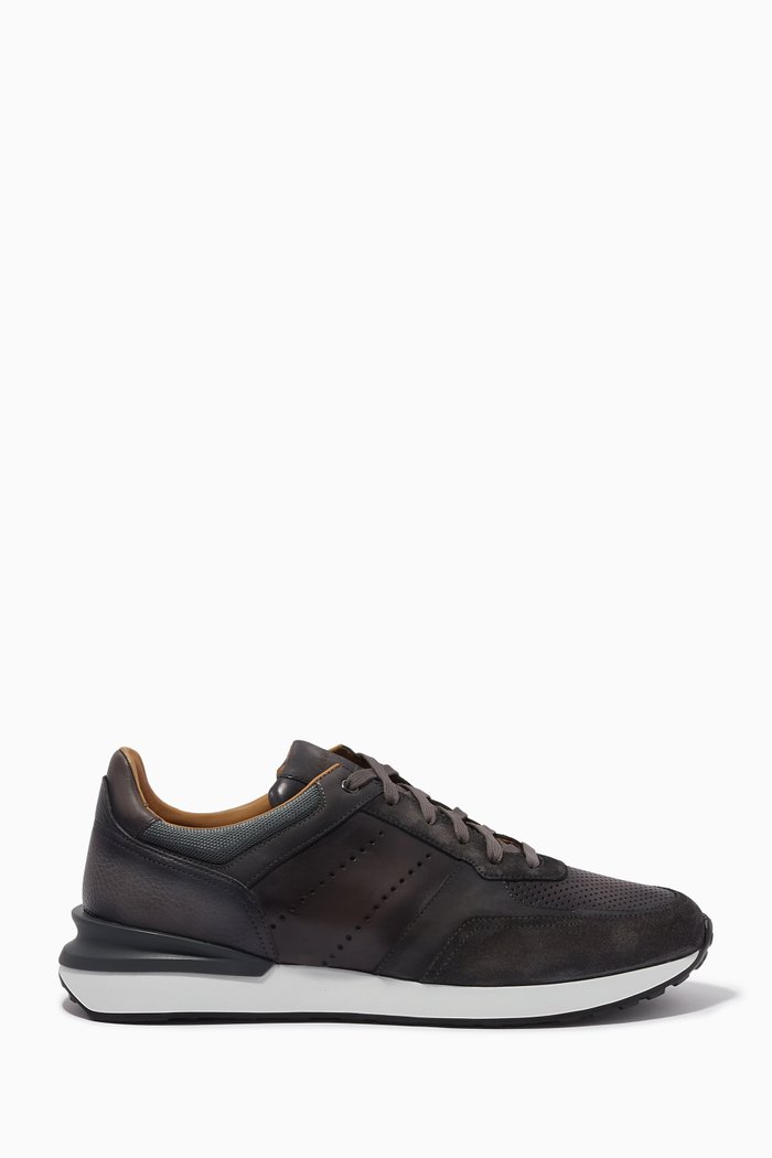 Grafton Sneakers in Mesh & Suede, Grey