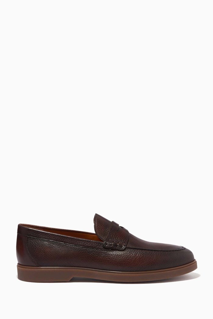 

Javea Penny Loafers in Leather, Red
