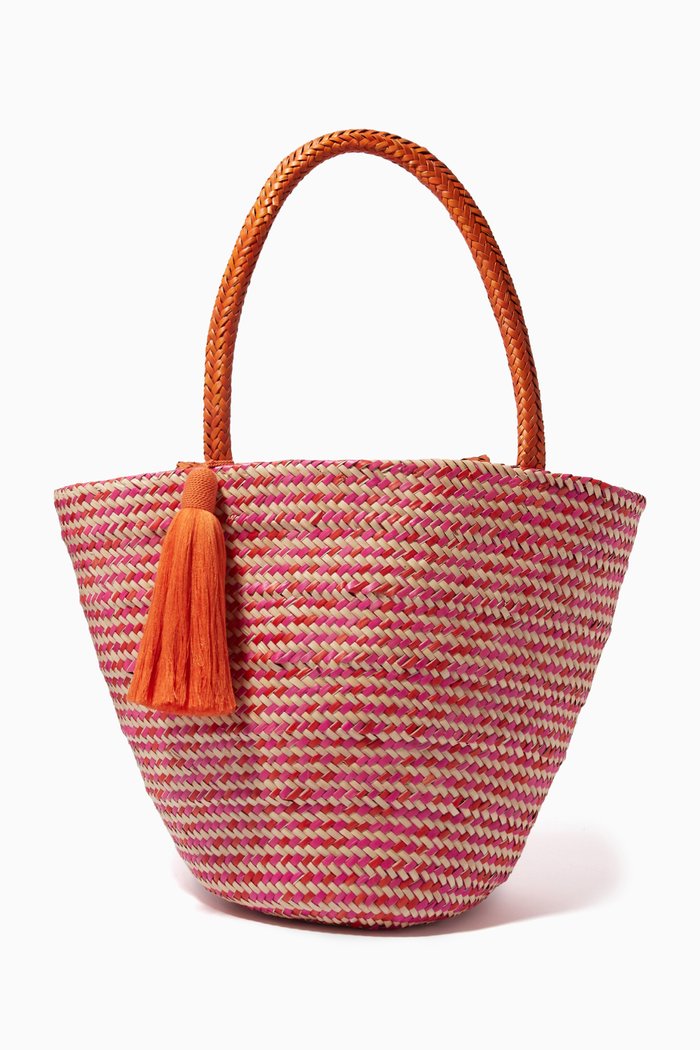 

Nanci Pulse Tote Bag in Piaçava Straw, Multicolour