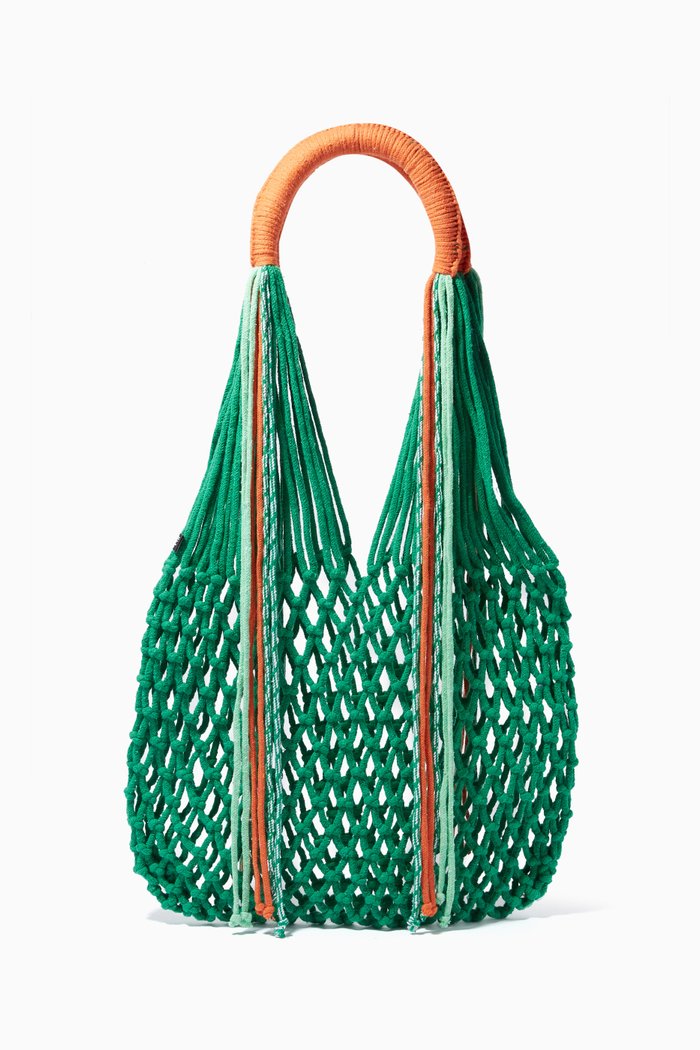 

Malala Mini Bag in Macrame Cotton, Green