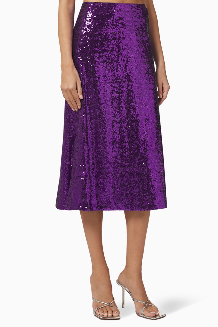 

Sola Sequin-embellished Midi Skirt, Purple