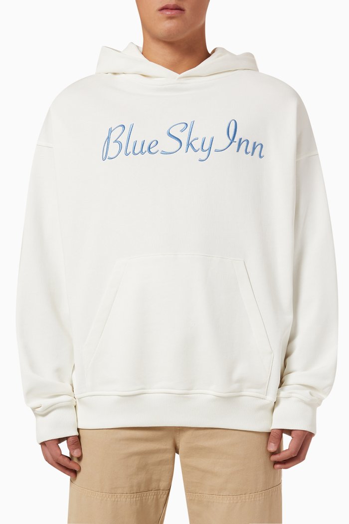 Logo Hoodie in Fleece, Neutral
