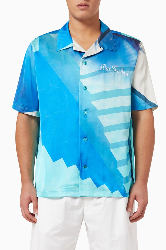 Pool Shirt in Viscose, Blue