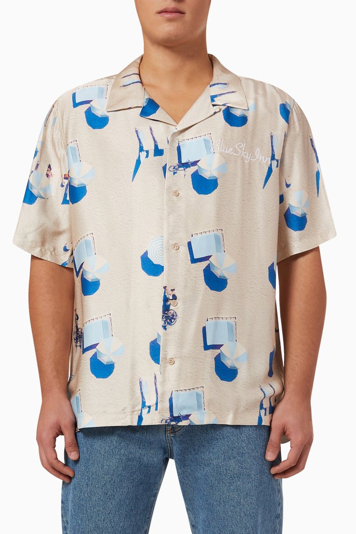 Beach Shirt in Viscose, White