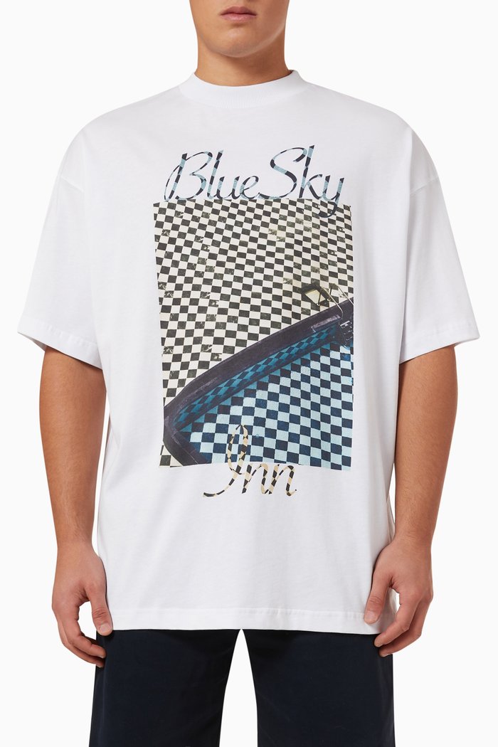 

Check Pool T-shirt in Cotton Jersey, White