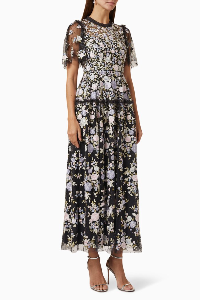 

Rose Dream Ankle Gown in Tulle, Black