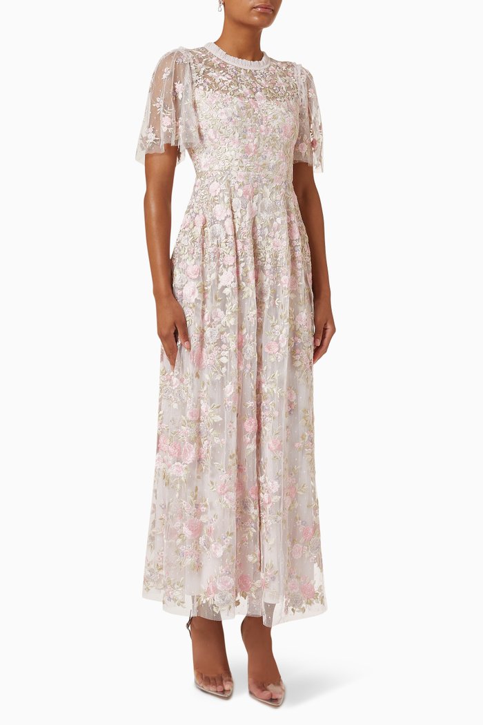 

Rose Dream Ankle Gown in Tulle, Pink