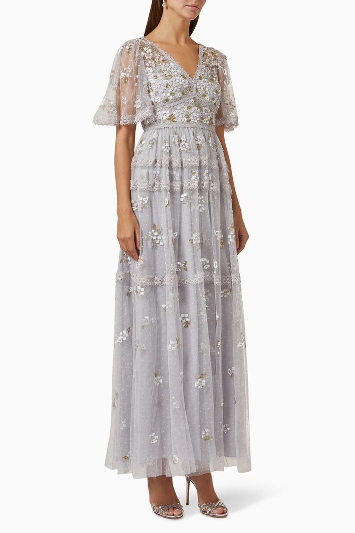

Shimmer Primrose Gown in Tulle, Blue