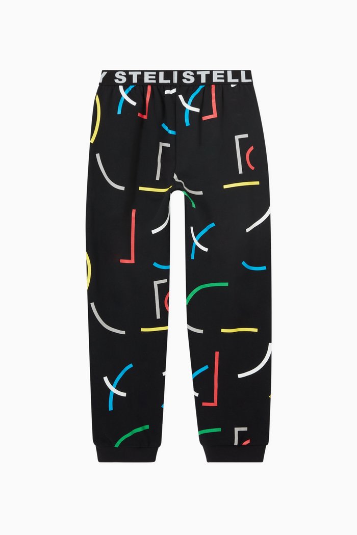 

Abstract Lines Joggers in Cotton, Black