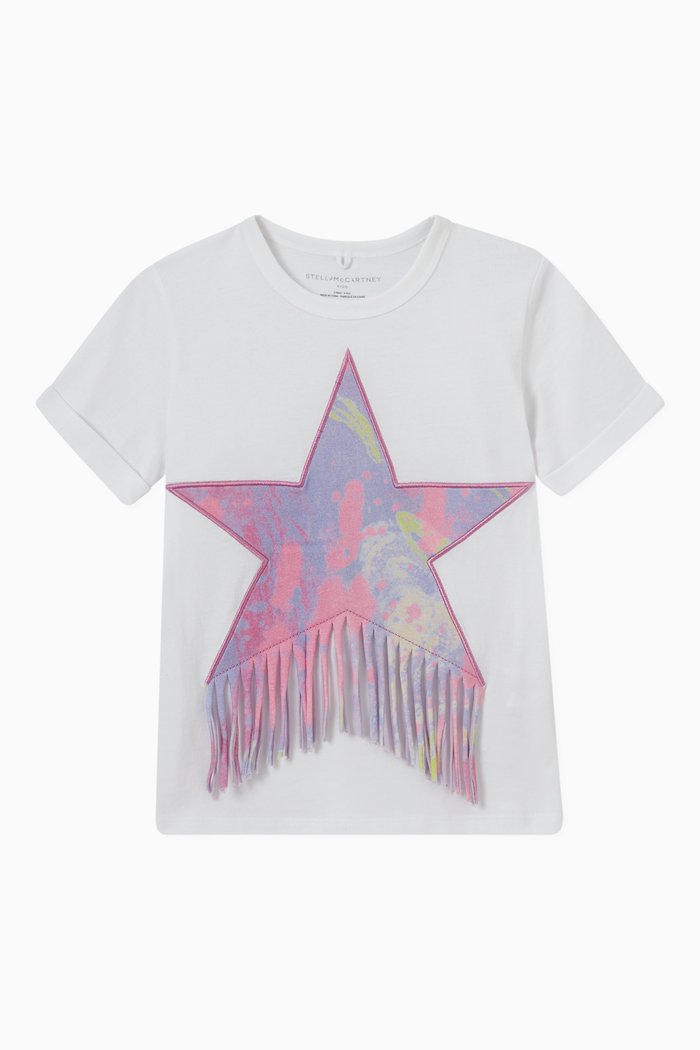 

Star Print T-Shirt in Cotton, White