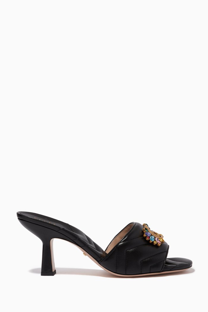 

Marmont 75mm Mule Heels in Leather, Black