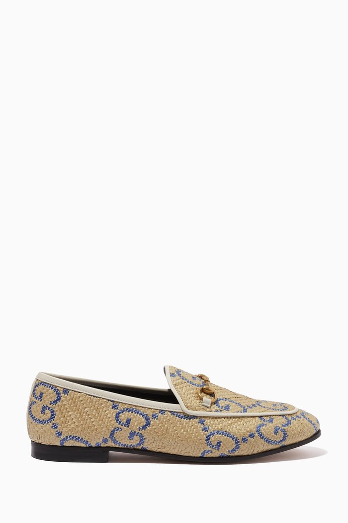 

Jordaan Moccasins in GG Raffia Fabric, Neutral