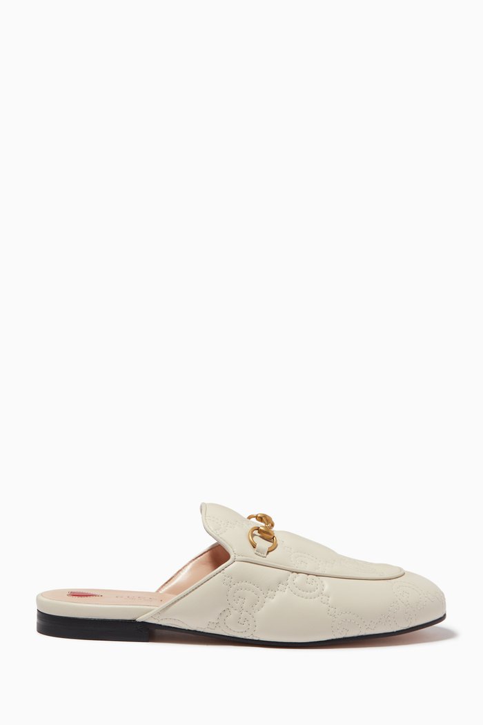 

Princetown Flat Mules in Leather, White