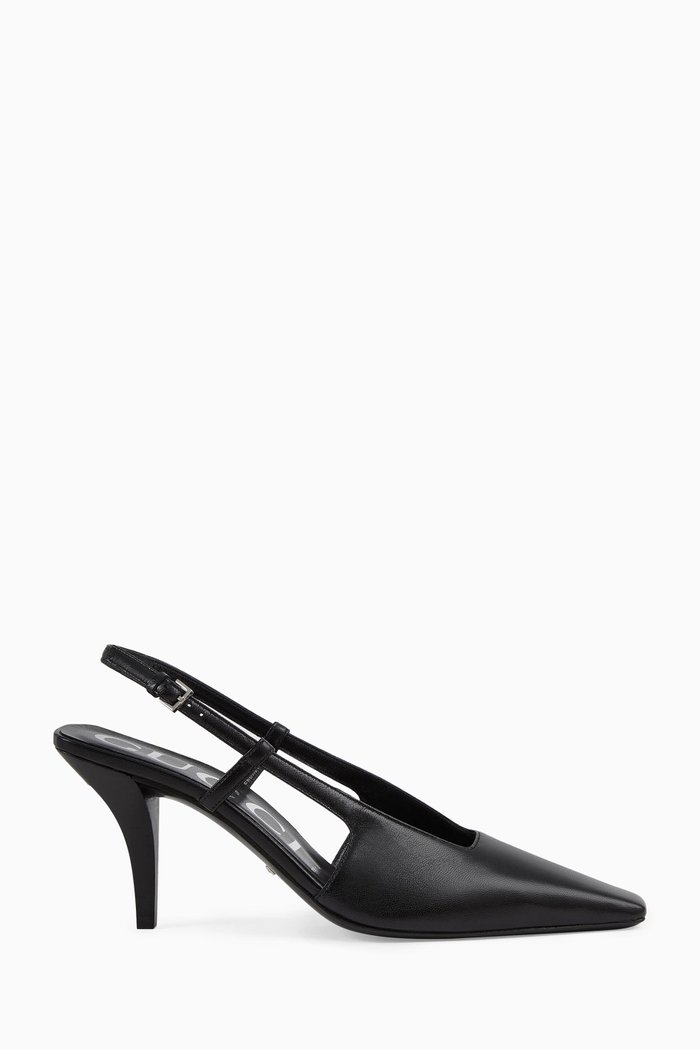 Tom Slingback Pumps in Smooth Leather, Black