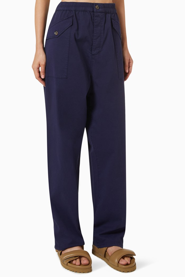 Wolfe Chino Trousers in Organic Cotton, Blue