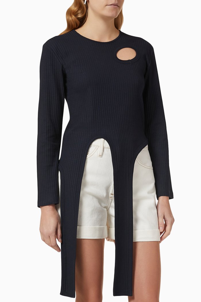 Rosalie Tie Top in Organic Cotton, Blue