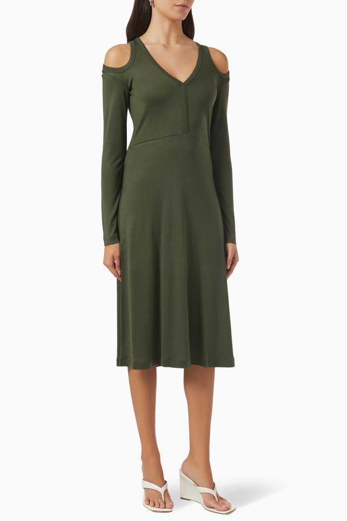 

Allysum Cut Out Dress in Tencel™, Brown