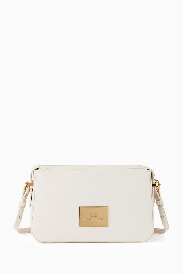 

Medium Shoulder Bag in Faux Leather, Neutral