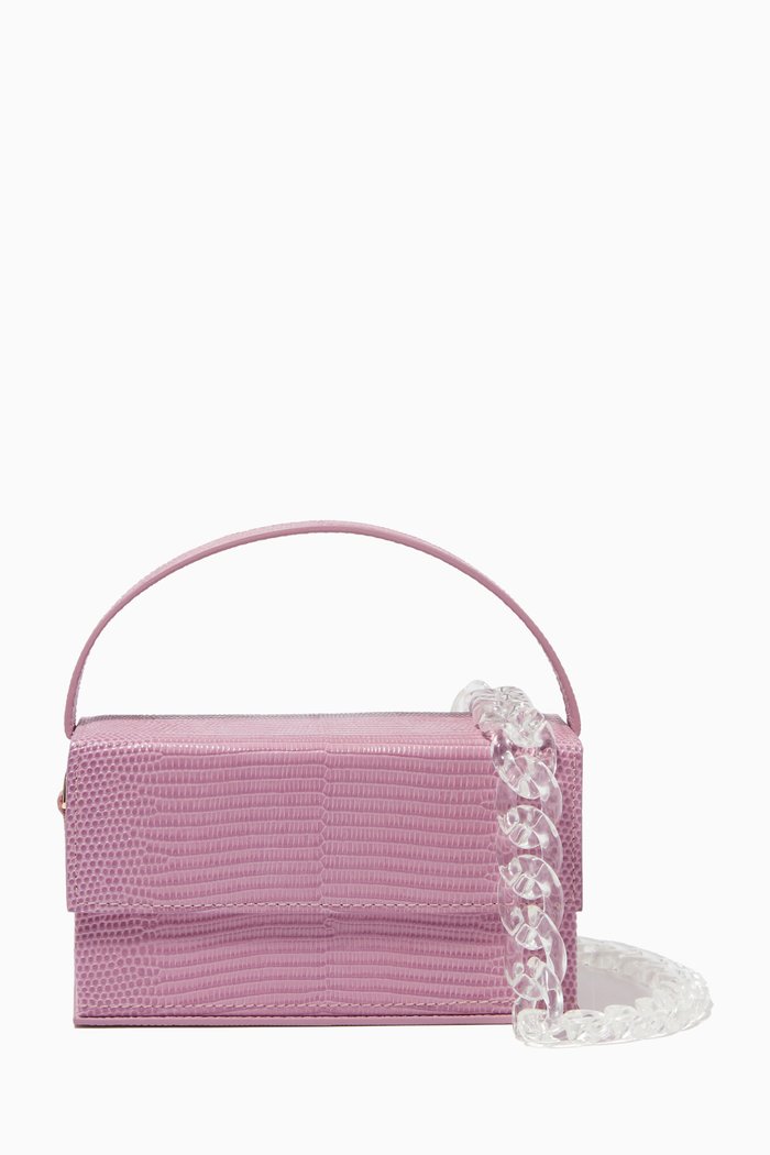 

Ida Bag in Lizard Leather, Purple