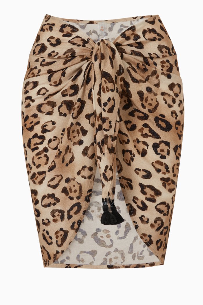 

Leopard-print Mini Sarong, Brown