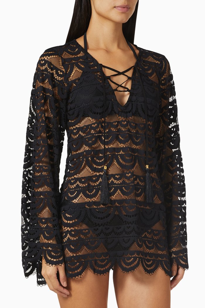 

Noah Tunic in Sheer Lace, Black