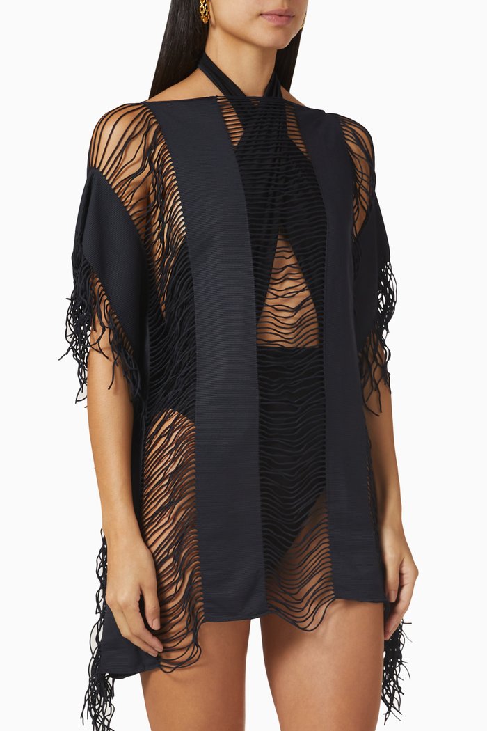 

Monique Mini Cover Up in Stretch Nylon, Black