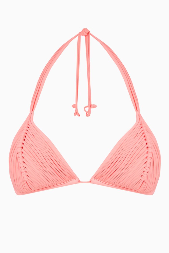

Isla Triangle Bikini Top in Stretch Recycled Nylon, Pink
