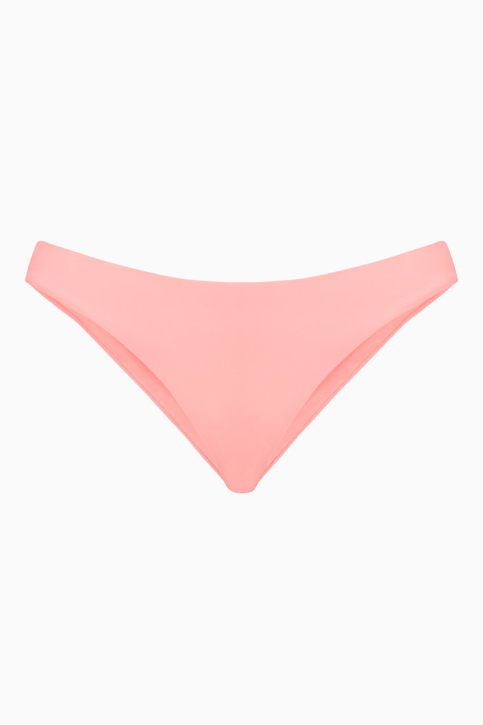 

Basic Ruched Teeny Bikini Bottoms in Stretch Nylon, Pink