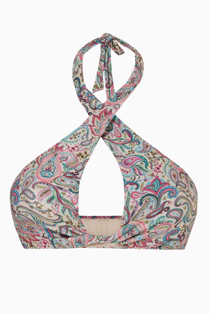 

Aria Bikini Top in Stretch Lurex Blend, Multicolour