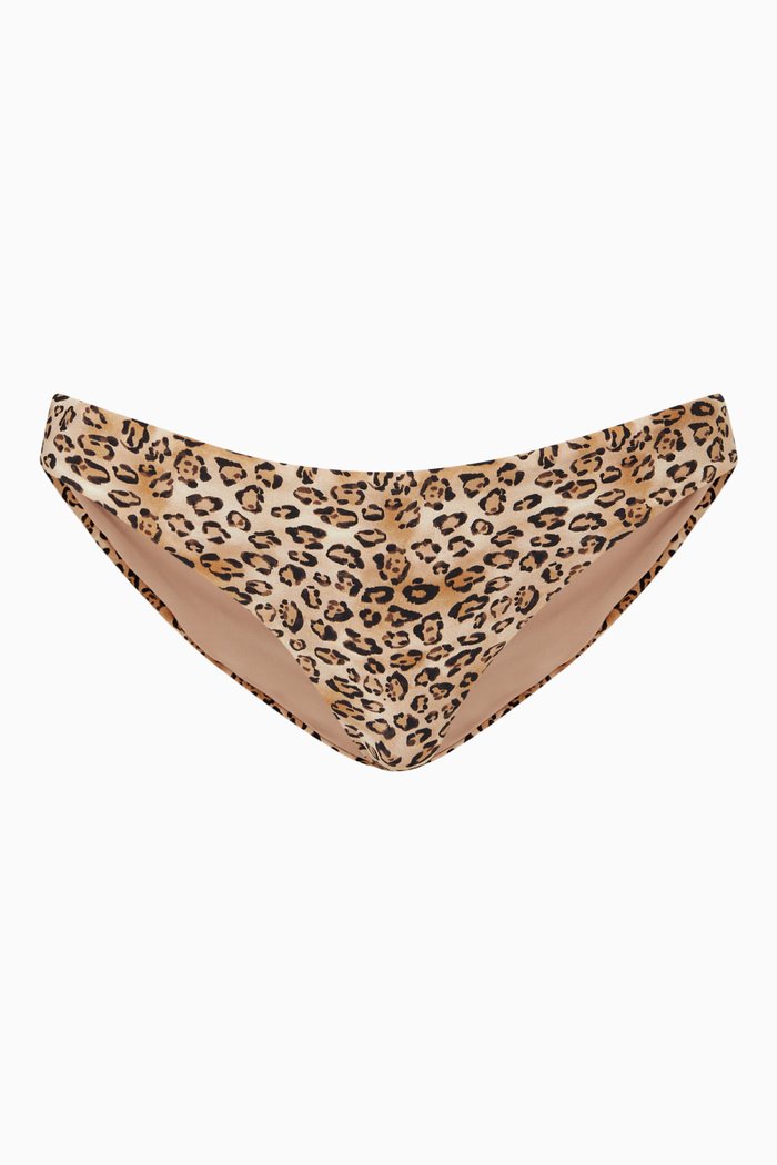 

Basic Ruched Full Bikini Bottoms in Stretch Nylon, Brown