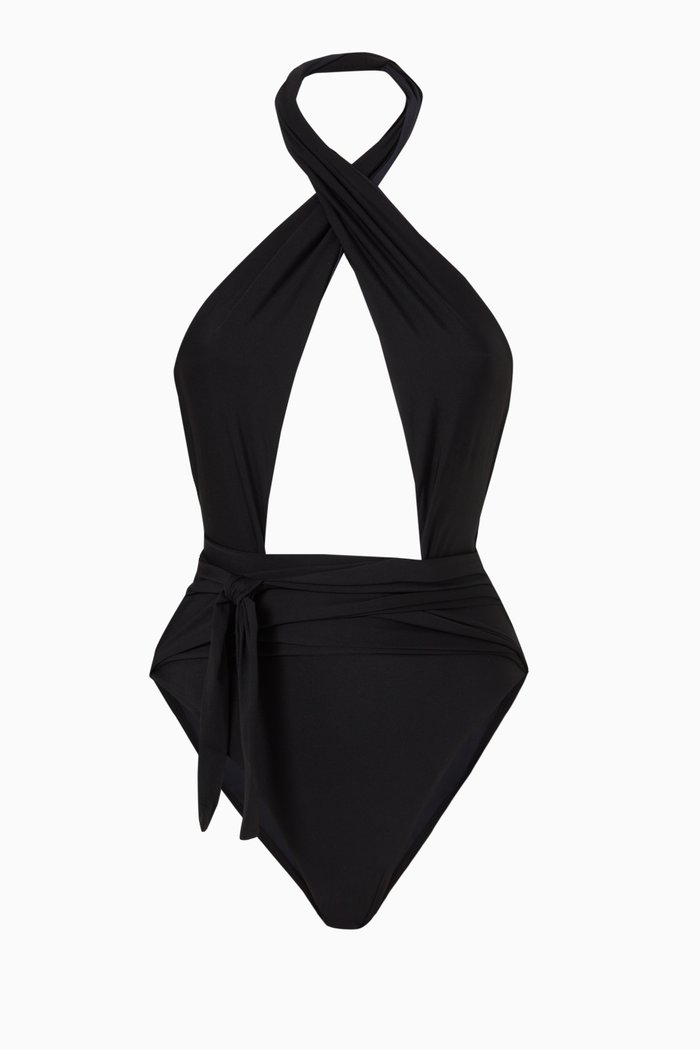 

Alex Halter Swimsuit in Stretch Nylon, Black