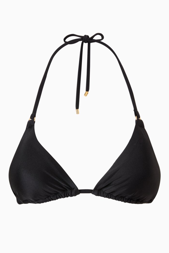 

Detail Tri Bikini Top in Stretch Nylon, Black