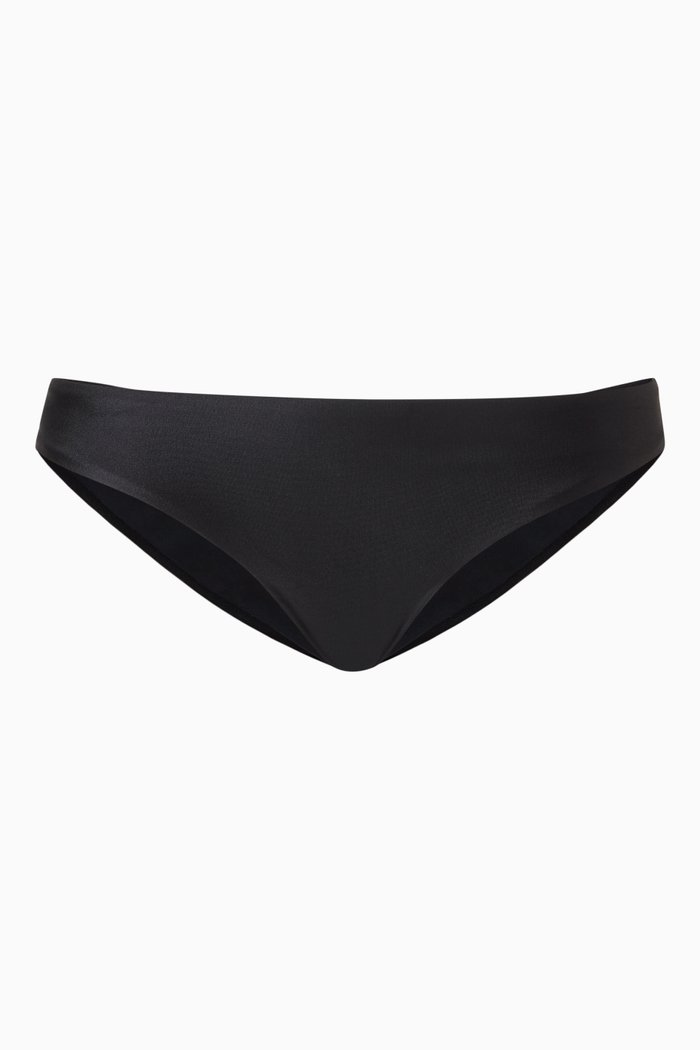

Basic Ruched Teeny Bikini Bottoms in Stretch Nylon, Black